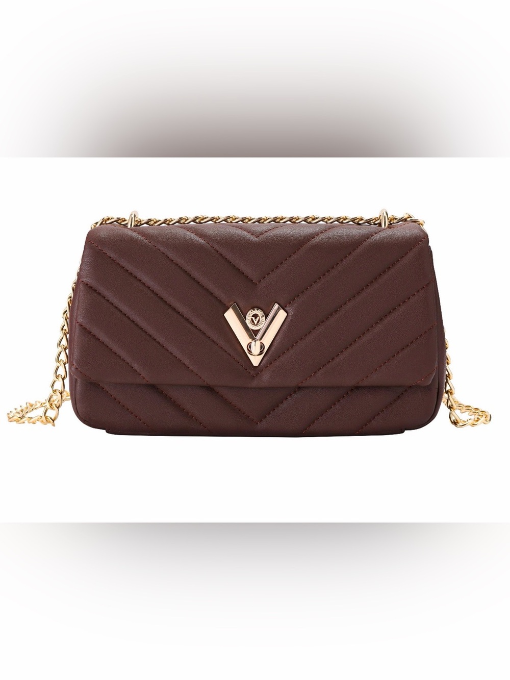 NWT- Valentino Orlandi Quilted Capricorn Crossbody Bag in Brown